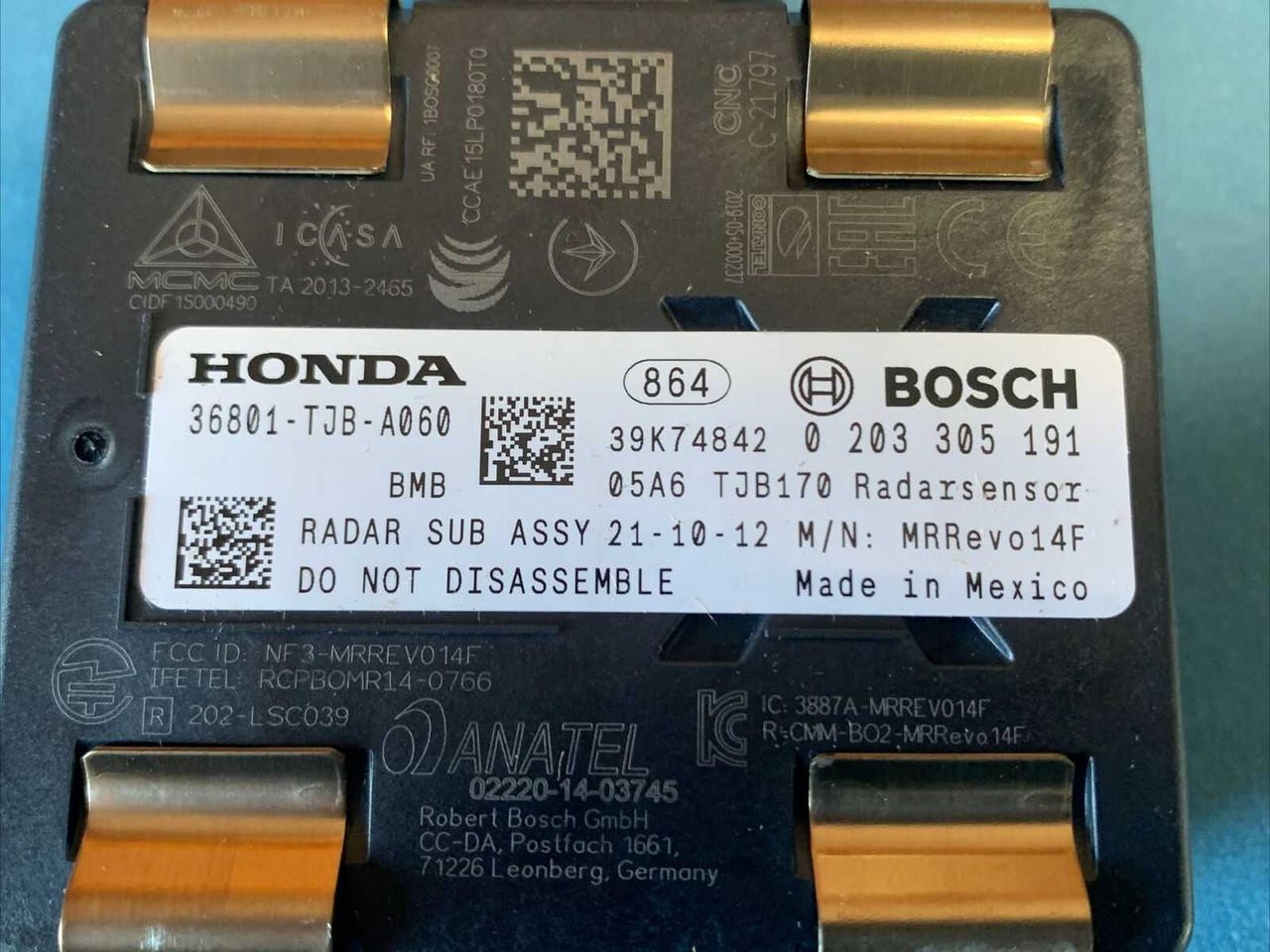 Acura Rdx Front Cruise Adaptive Distance Radar Sensor OEM 2022