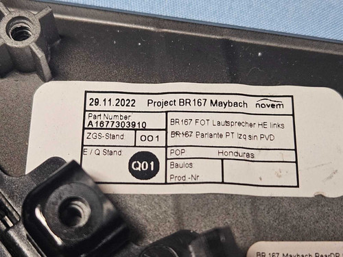 Mercedes-Benz 20-23 Mercedes-benz Gle 600 Rear Left Maybach Seat Switch Panel Black Oem 