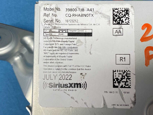 Acura 2022 - 2025 Acura Rdx Xm Satellite Control Unit Module Oem 