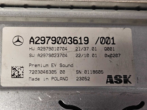 Mercedes-Benz 23-24 Mercedes-benz Eqs Radio Audio Sound Amplifier Amp A2979003619 Oem 