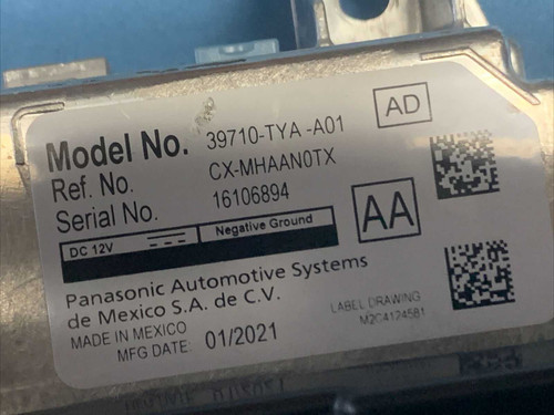 Acura 2022 - 2023 Acura Mdx Dash Info Radio 12.3 Inch Display Screen 39710tyaa01 Oem 