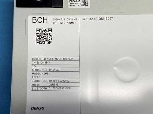 DENSO 2022 - 2023 Acura Rdx Dash Radio Receiver Head Unit 39540tjbch1 Oem 