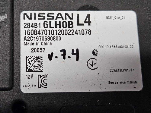 2020-2022 Nissan Sentra Controler Bcm Module 284b16lh0b Oem