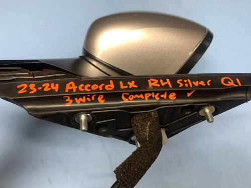Honda 23-24 Honda Accord Lx Front Right Passenger Door Mirror 3 Wire Silver Nh830m Oem 