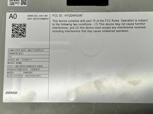 Acura 2023 24 Acura Tlx Type S Dash Radio Receiver Head Unit 395403dja01 Oem 