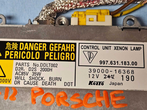 2006 - 2012 PORSCHE 911 CARRERA XENON BOX LEFT HEADLIGHT 99763118300 OEM
