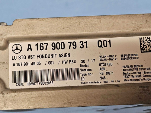 22-23 Mercedes-benz Radio Audio Harman Amplifier Amp Module 1679007931 Oem