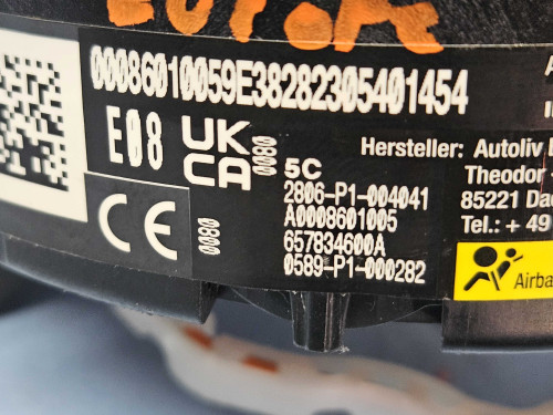 2022-2024 Mercedes-Benz EQS Front Left Driver Side Steering Wheel Airbag Black Eu OEM