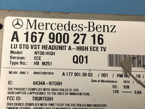 20-23 Mercedes Gls X167 Radio Receiver Headunit Ntg6 High Ece Tv 1679002716 Oem