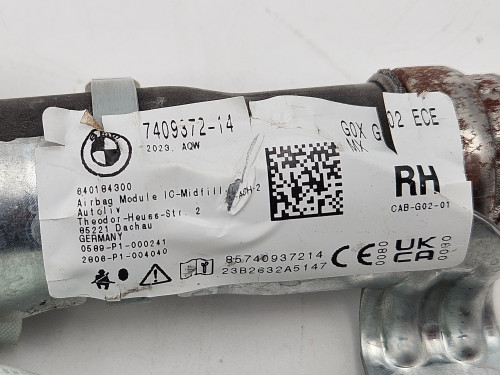 2018-2025 BMW X4 Right Passenger Side Upper Curtain Roof Airbag OEM EURO 2018-2025 BMW X4 Right Passenger Side Upper Curtain Roof Airbag OEM EURO