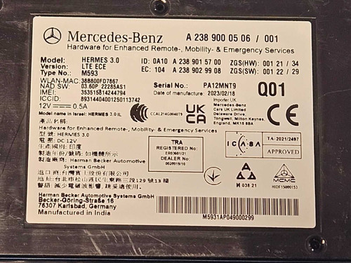 Mercedes-benz Telematics Communication Control Module Unit A2389000506 OEM