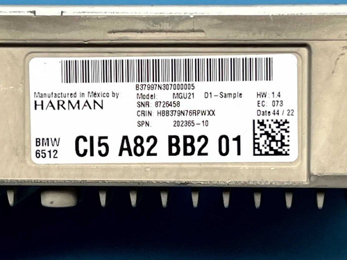 2022-2023 Bmw Radio Receiver Audio Head Unit 6512ci5a82bb2 OEM