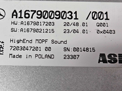 Mercedes-benz W167 X167 Premium Mopf Sound Audio Amplifier 1679009031 OEM