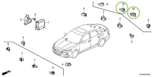 Honda 21 Honda Accord Rear Center Bumper Parking Sensor Red R569m 39680tzaj11 Oem 