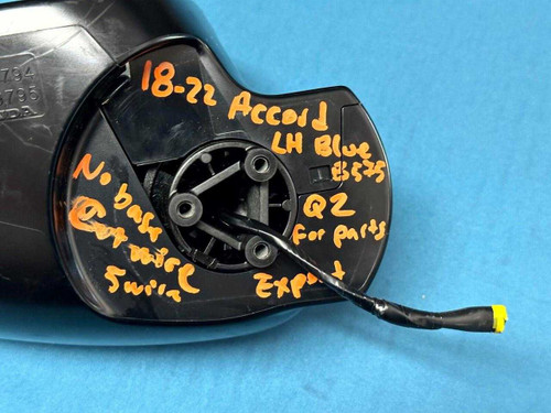 18-22 Honda Accord Left Driver Door Mirror Blue B575p Cut 5 Wire *no Base* Oem
