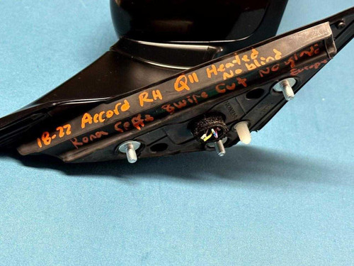 Honda 18-22 Honda Accord Right Door Mirror Coffee Yr600m Cut 8 Wire *FOR PARTS* Oem 