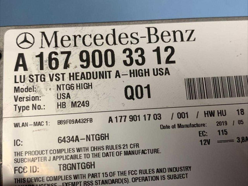 Mercedes-Benz 2020 - 2025 MERCEDES GLE GLS V167 X167 RADIO RECEIVER HEAD UNIT HIGH USA OEM 