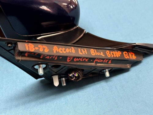 Honda 18-22 Honda Accord Left Driver Door Mirror Blue B588p Cut 8 Wire *for Parts* Oem 