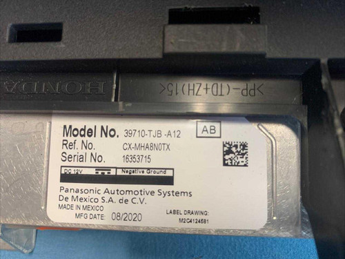 Acura 2019-2021 Acura RDX Dash Info Radio Display Screen OEM 