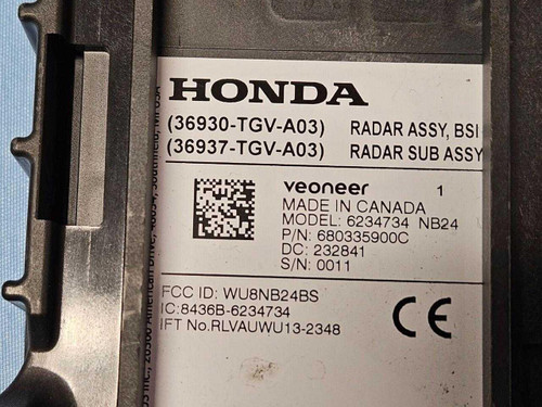 Acura 21-23 Acura Tlx Right Passenger Side Blind Spot Radar Sensor & Bracket Oem 