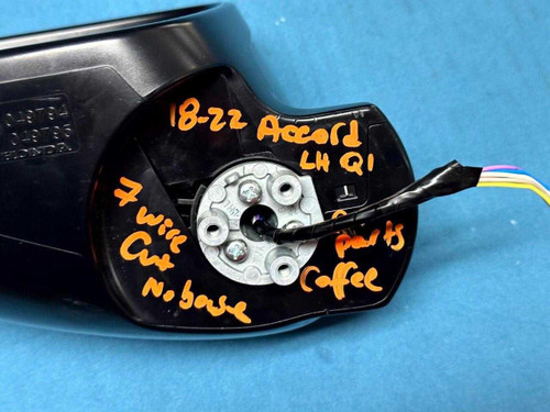 Honda 18-22 Honda Accord Left Driver Door Mirror Cut Wire No Base Yr600m Coffee Oem  Honda 18-22 Honda Accord Left Driver Door Mirror Cut Wire No Base Yr600m Coffee Oem