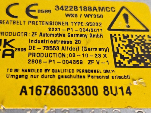 Mercedes-Benz 2020-2024 Mercedes-benz GLS Rear Left SeatBelt Retractor BEIGE Oem  Mercedes-Benz 2020-2024 Mercedes-benz GLS Rear Left SeatBelt Retractor BEIGE Oem