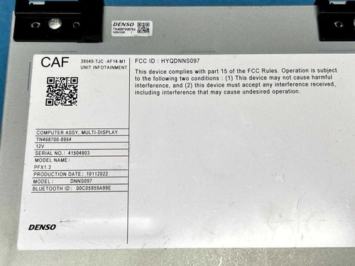 Acura 2022-2023 Acura Rdx A-spec Dash Radio Receiver Head Unit 39540tjcaf1 Oem 