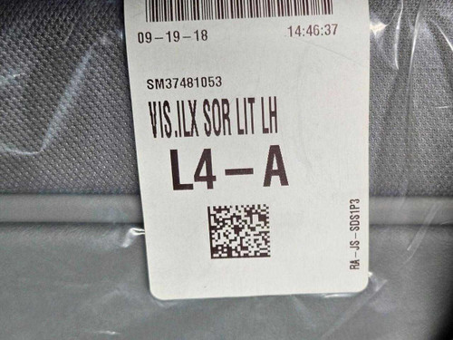 Acura 2019-2022 Acura ILX Left Driver Side Sun Visor Illuminated Gray Nh802l Oem 