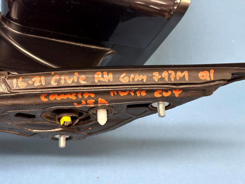 Honda 2016-2021 Honda Civic Right Door Mirror Blue B607m Cut 11 Wire *for Parts* Oem 