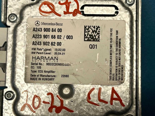 Mercedes-Benz 2020-2022 Mercedes-benz Cla Sound Generator Control Unit Module 2439008400 OEM  Mercedes-Benz 2020-2022 Mercedes-benz Cla Sound Generator Control Unit Module 2439008400 OEM
