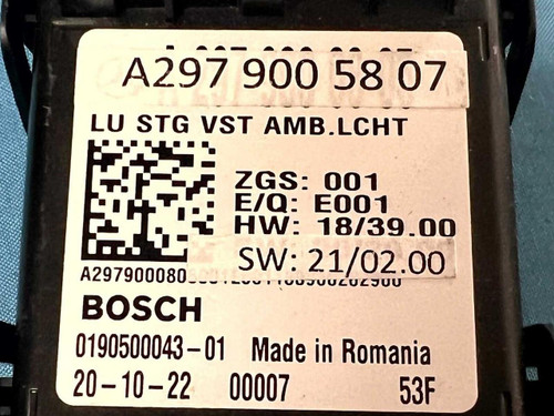 Mercedes-Benz 2022-2023 Mercedes-benz Eqs Control Unit Module A2979005807 OEM 