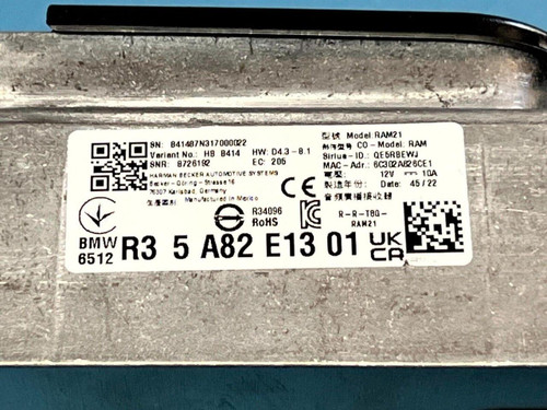 BMW 2021-2023 Bmw X3 Audio Sound Receiver Control Unit Module 6512r35a82e13 OEM Uk 