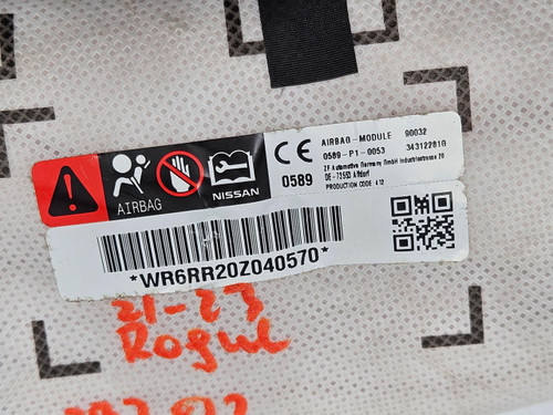 Nissan 2021-2025 Nissan Rogue Front Right Passenger Seat Airbag OEM 