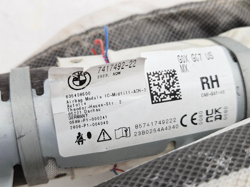 BMW 2018-2025 BMW X7 Right Passenger Side Upper Curtain Roof Airbag OEM 