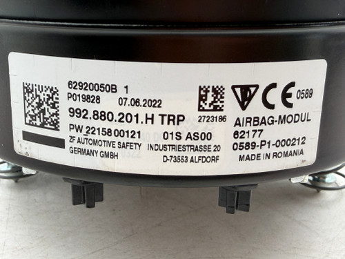 2021-2026 Porsche 911 Macan Panamera Cayenne Driver Steering Wheel Airbag Black OEM