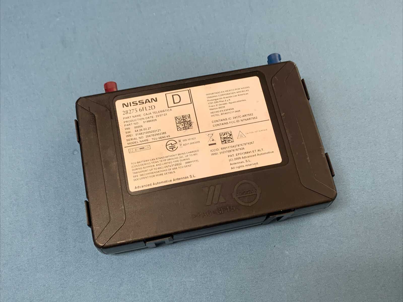 2022 Nissan Altima Telematics Communication Control Module 282756fl2d Oem