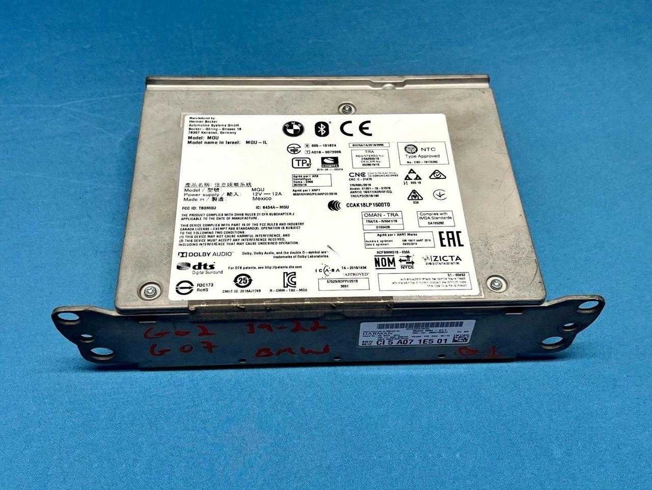 2022-2023 BMW X4 X7 G02 G07 RADIO RECEIVER AUDIO HEAD UNIT 65125A071E5 OEM 2022-2023 BMW X4 X7 G02 G07 RADIO RECEIVER AUDIO HEAD UNIT 65125A071E5 OEM