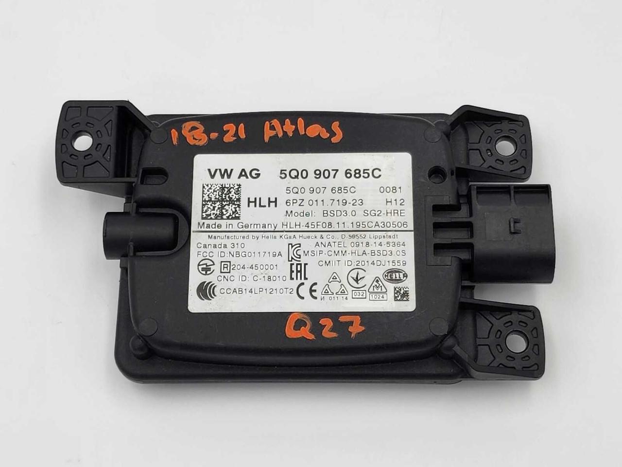 2018–2021 VW Atlas Tiguan Golf Blind Spot Radar Sensor Module 5Q0907685C OEM 2018–2021 VW Atlas Tiguan Golf Blind Spot Radar Sensor Module 5Q0907685C OEM