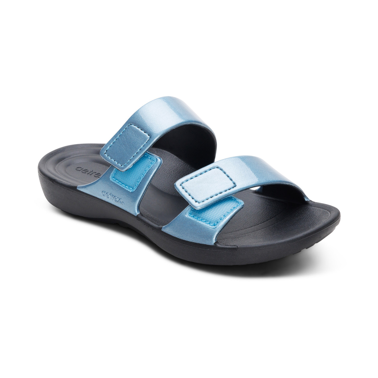 kaia1977 Women's Kaia Two Band Slide - Blue Pearlized - Karavel