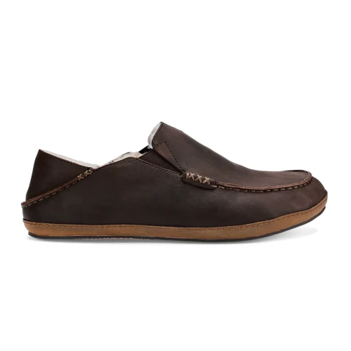 OluKai Mens Moloa Slipper in Dk Wood Dk Wood - Image 1