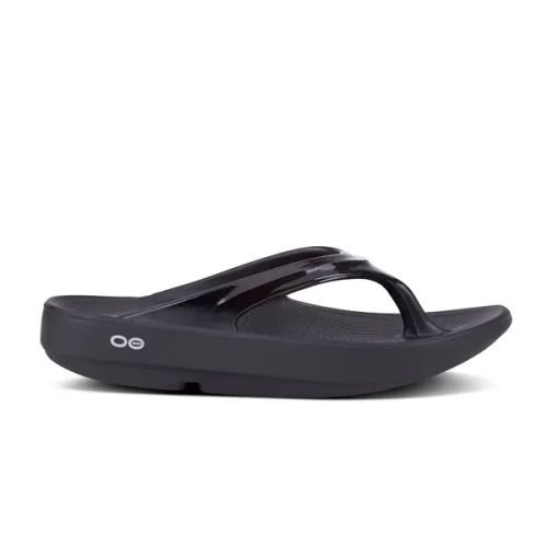 OOFOS Womens W Oolala Thong in BlkBlk - Image 1