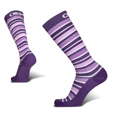 TS5 Travel Socks - Over the Calf - Purple w/ Stripes