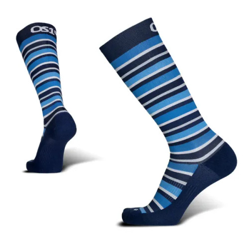 TS5 Travel Socks - Over the Calf - Blue w/ Stripes