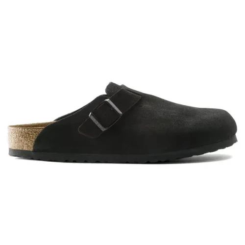 Birkenstock Womens Boston Soft Footbed in BLK SUEDE - Image 1