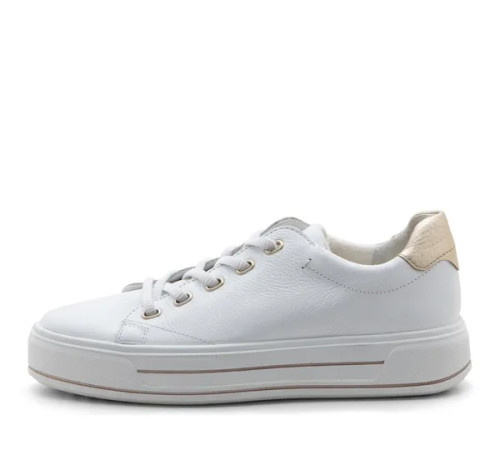 Women's Crystal: Elastic Platform Sneaker - White Calf