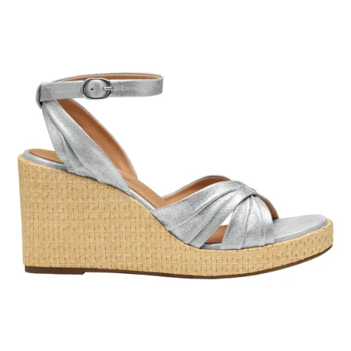 Women's Marcia Cross-Band Sandal - Silver Metallic Kid Suede