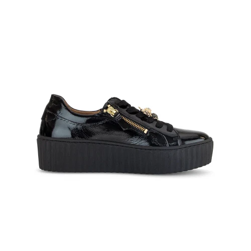 Women's Black - Leather Patent - Schwarz (Gold)