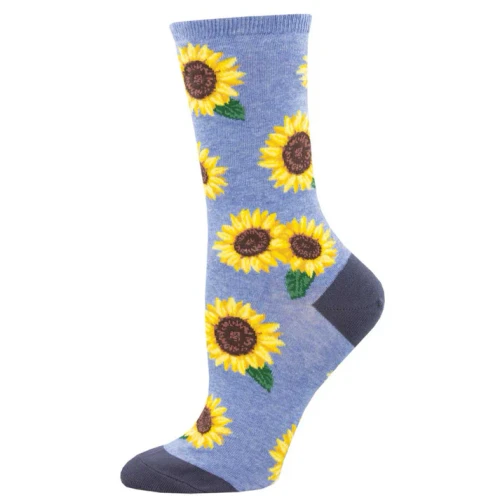 Women's More Blooming Socks - Blue Heather