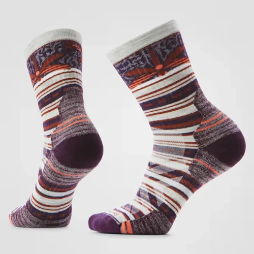 Women's Hike Targeted Cushion Dragon Stitch Mid Crew Socks - Ash