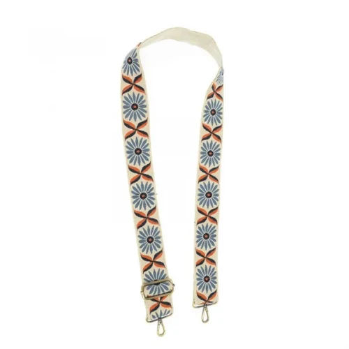Women's 2" Emb Guitar Strap - Navy Daisy
